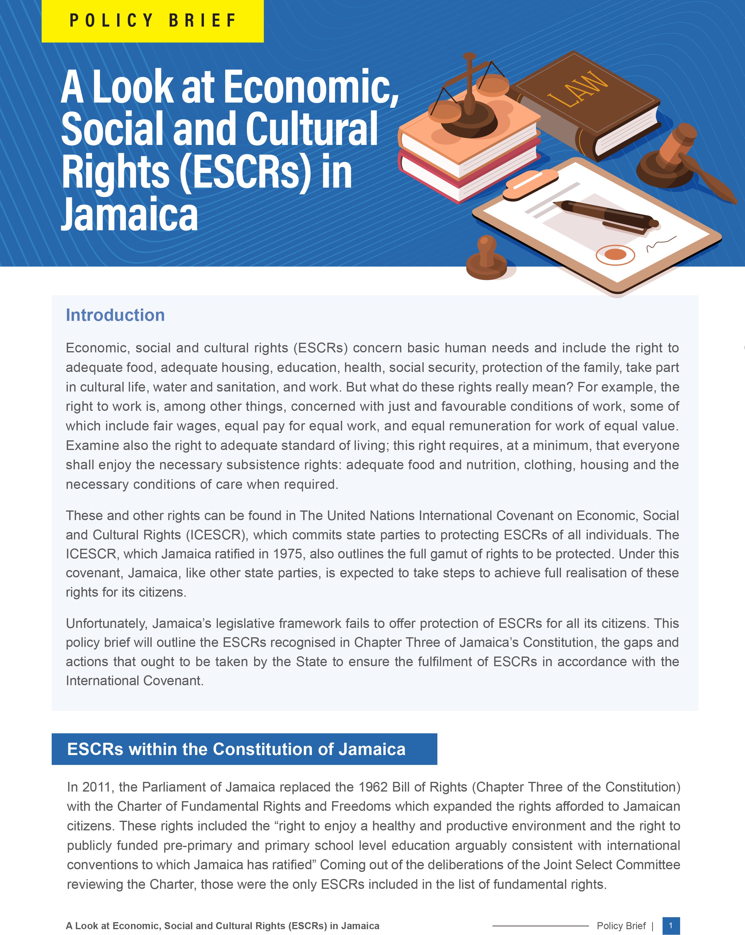 A Look at Social, Economic & Cultural Rights (ESCR) in Jamaica