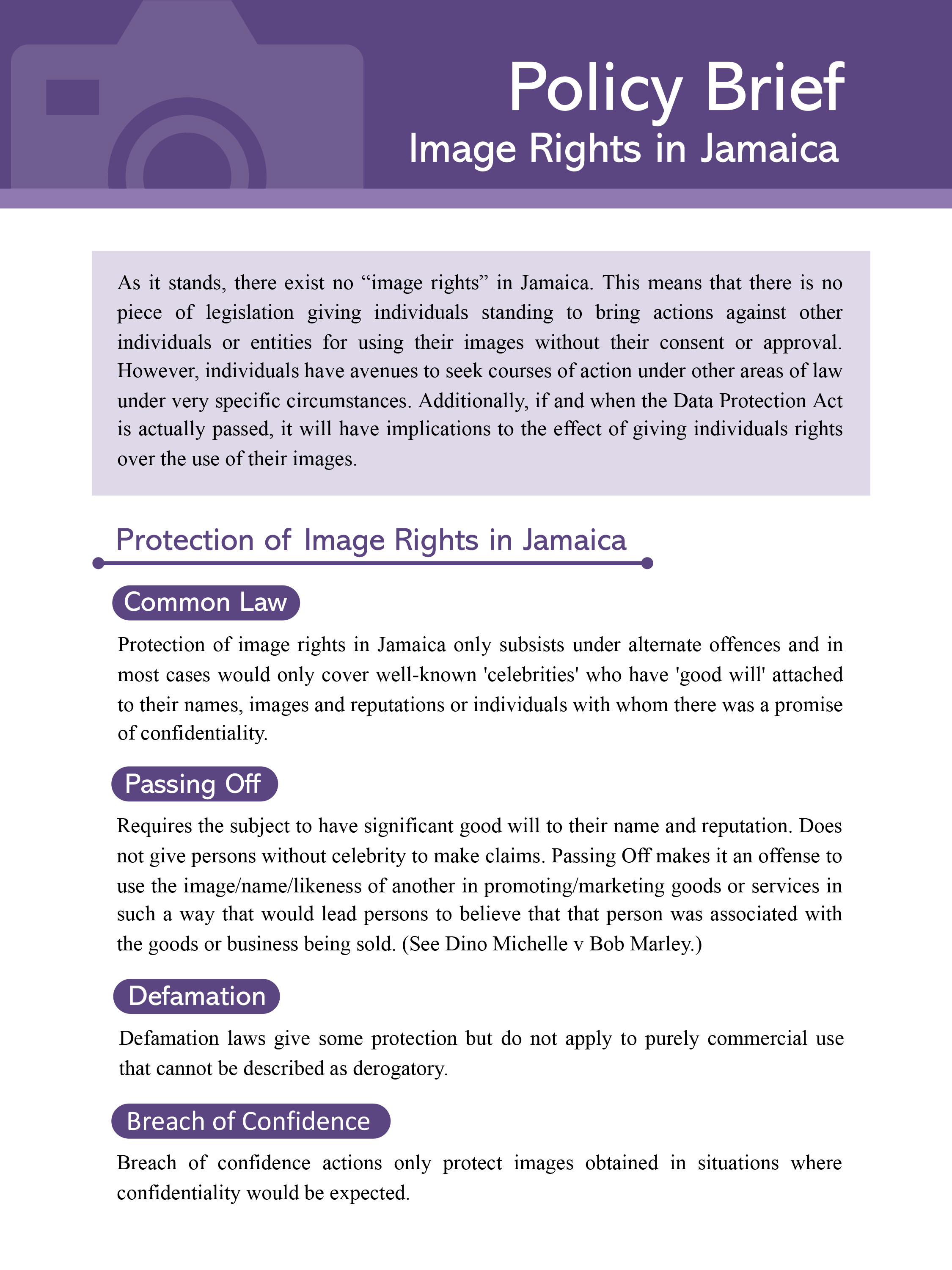 Image Rights in Jamaica